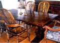 heavy plank table made from Oregon ash